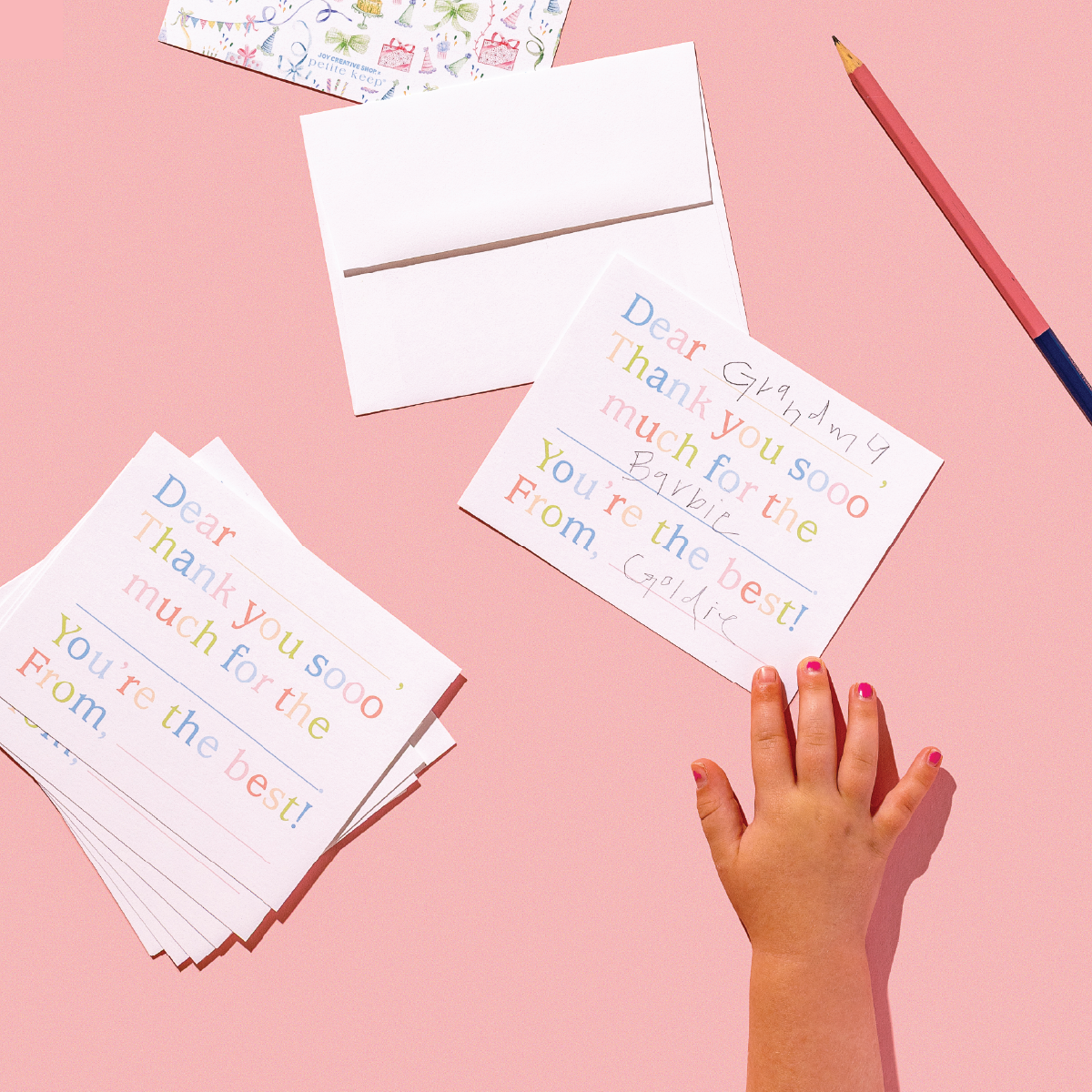 Joy Creative Shop x Petite Keep™ Fill In the Blank Thank You Notes