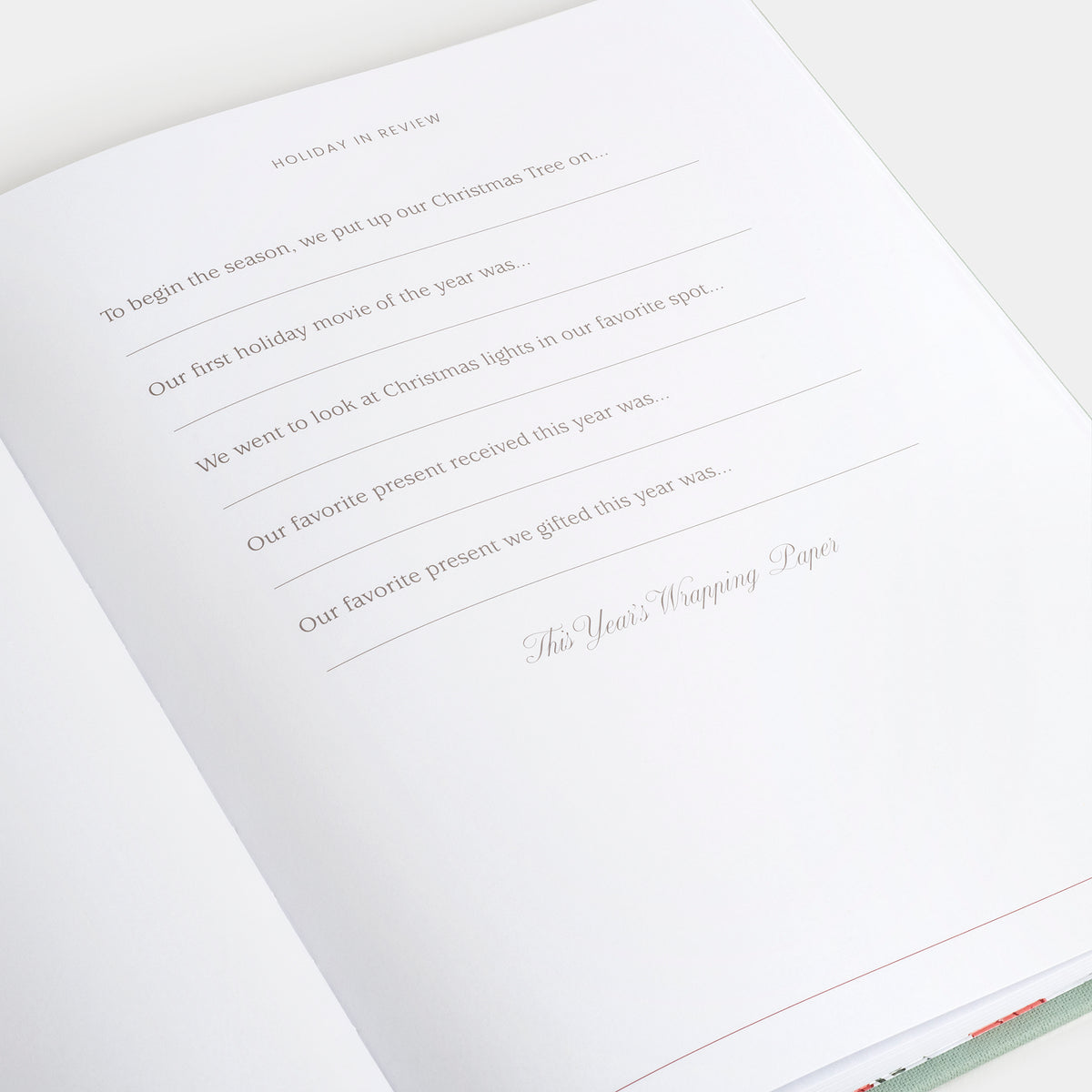 Holiday Memories Book